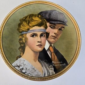 Knowles China Norman Rockwell's "Meeting On The Path" Collectors Plate Vtg